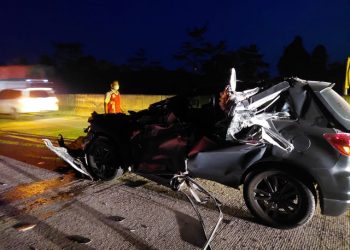 Wakapolres Lampung Utara Kecelakaan di Tol Trans Sumatera, Mobilnya Rusak Parah