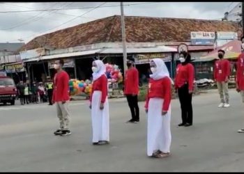 Aksi Masyarakat Tulang Bawang Hentikan Aktivitas Saat HUT RI Pukul 10.17 WIB