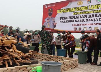 Kapolda Lampung Musnahkan 73 Kg Sabu, 111 Kg Ganja, dan 4.050 Butir Ekstasi