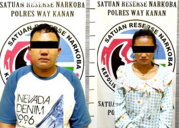Edarkan Narkoba, Pasangan Suami Istri di Lampung Ditangkap Polisi