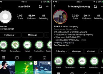 Breaking News: Akun Instagram Resmi BMKG Lampung Diretas Orang Tak Dikenal