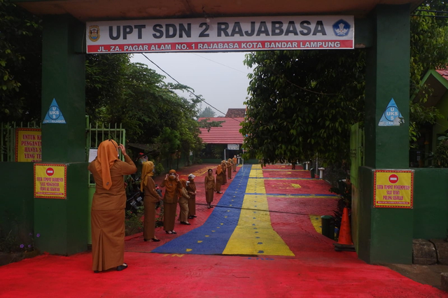 Potret SDN 2 Rajabasa Bandar Lampung Sambut Simulasi Sekolah Tatap Muka Terbatas