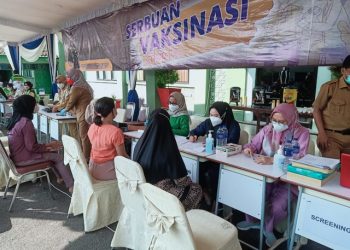 Gelar Vaksinasi COVID-19, Denpom II/3 Lampung Berikan Total 2 Ribu Dosis