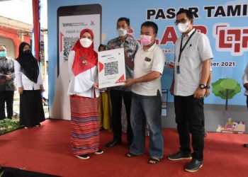 Pasar Tamin Bandar Lampung Jadi Percontohan Pembayaran Digital di Aplikasi QRIS