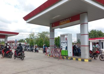SPBU Rajabasa di Jalan ZA Pagar Alam, Rajabasa Kecamatan Rajabasa. | Foto: Sinta Yuliana/Lampung Geh